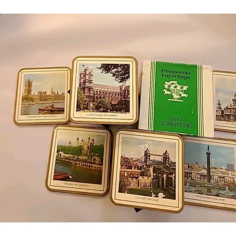 Vintage Pimpernel Box Set of 6 Coasters #508 London Scenes